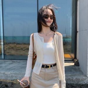 Cotton Nude Cardigan